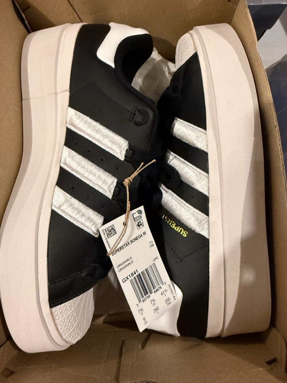 adidas Superstar Bonega W Black & White Platform gold superstar Sneakers - Picture 8 of 8